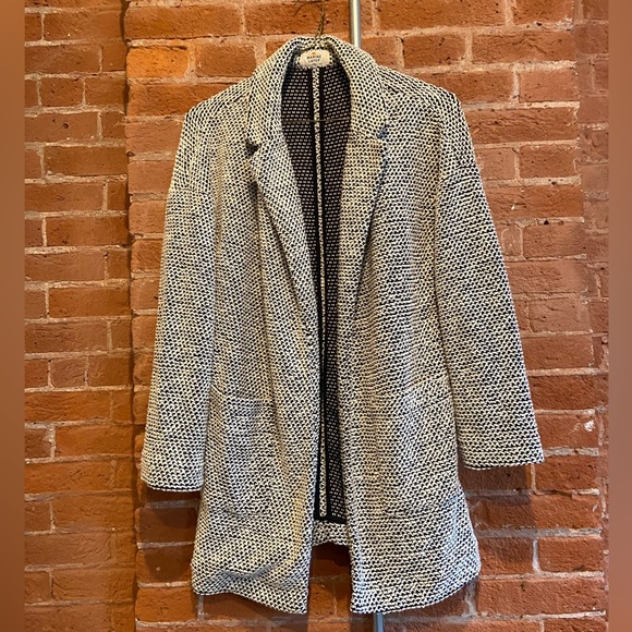 Marine Layer Birdseye Blazer in Black & White Contrast, S - Picture 2 of 6
